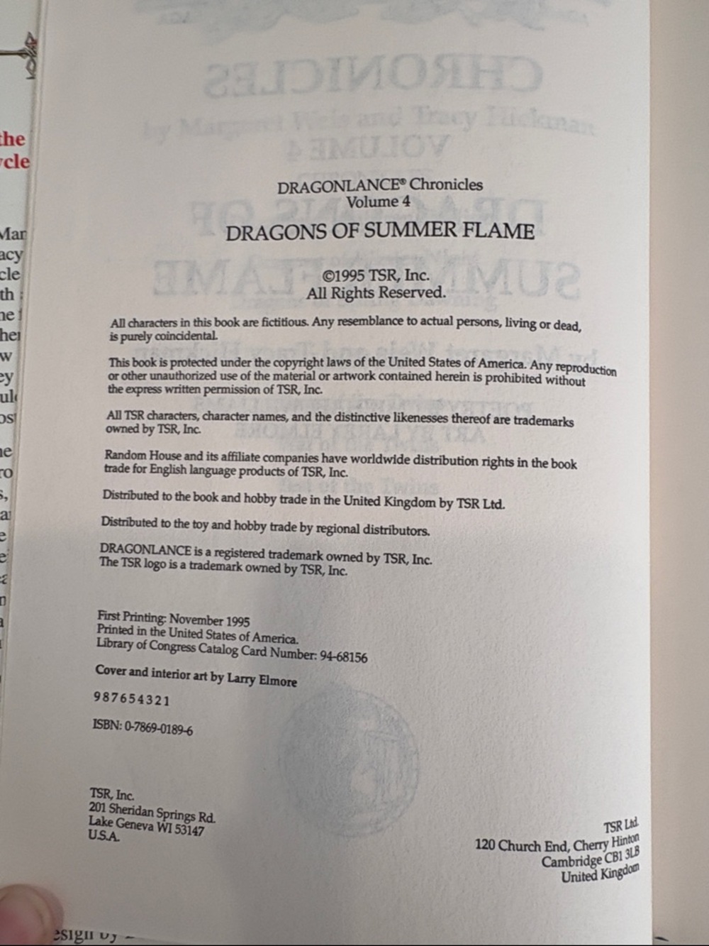 Dragonlance 'Dragons of Summer Flame' hardcover book - Red Fantasy Illustration - Picture 7 of 8